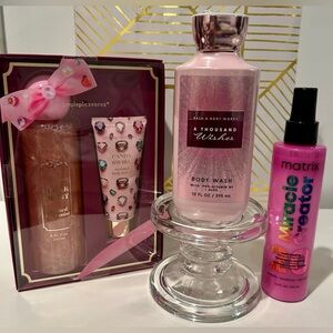 Bath & Body Works A Thousand Wishes, simple pleasures, Matrix hair and body set